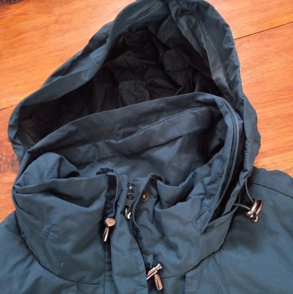 WOMAN WITHIN Zipout Lining Green Hidden Hooded Jacket Size 2X - Picture 3 of 7